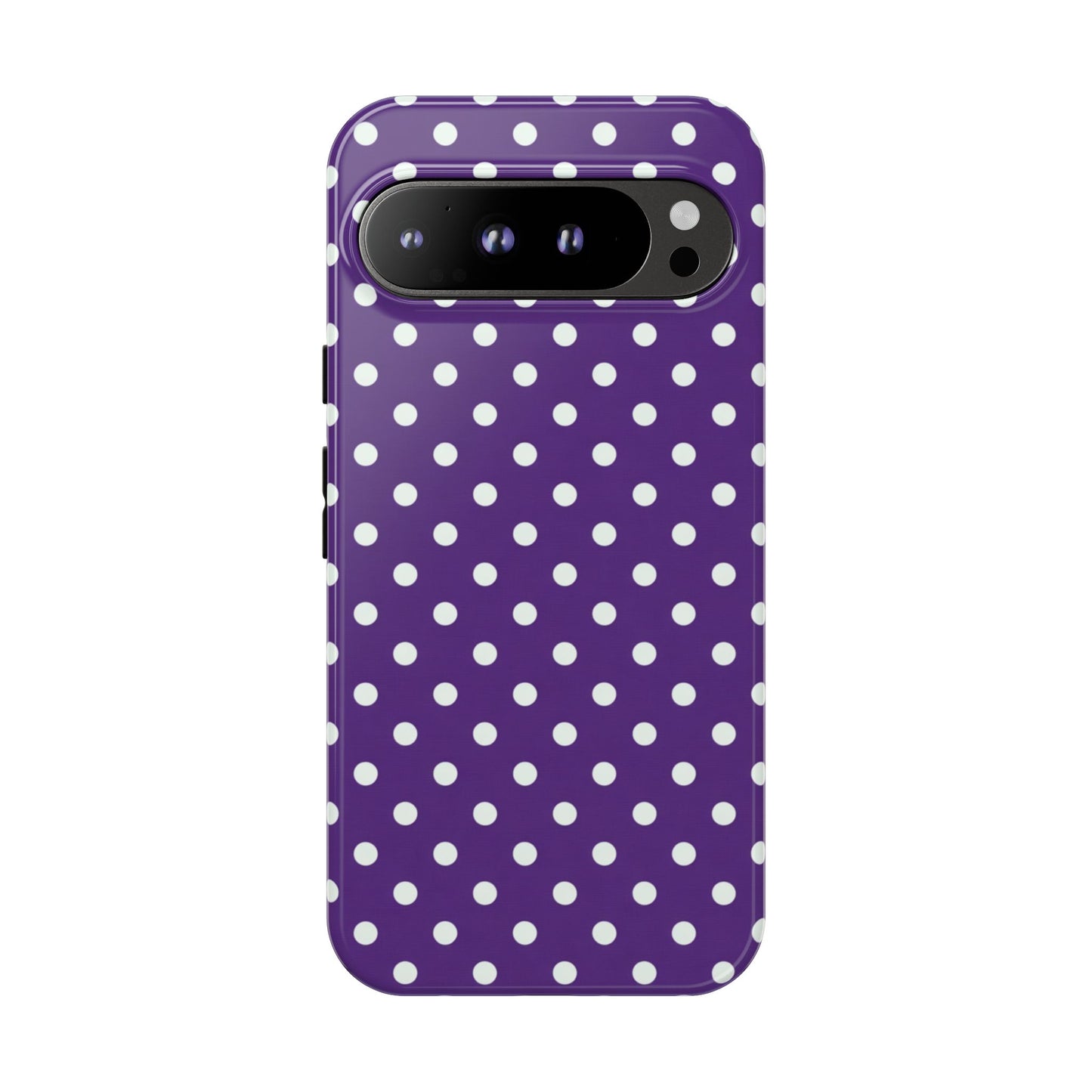 Lila Tupfen Robuste Handyhülle - Retro Violett Punkte Schutzhülle für iPhone, Samsung Galaxy & Google Pixel
