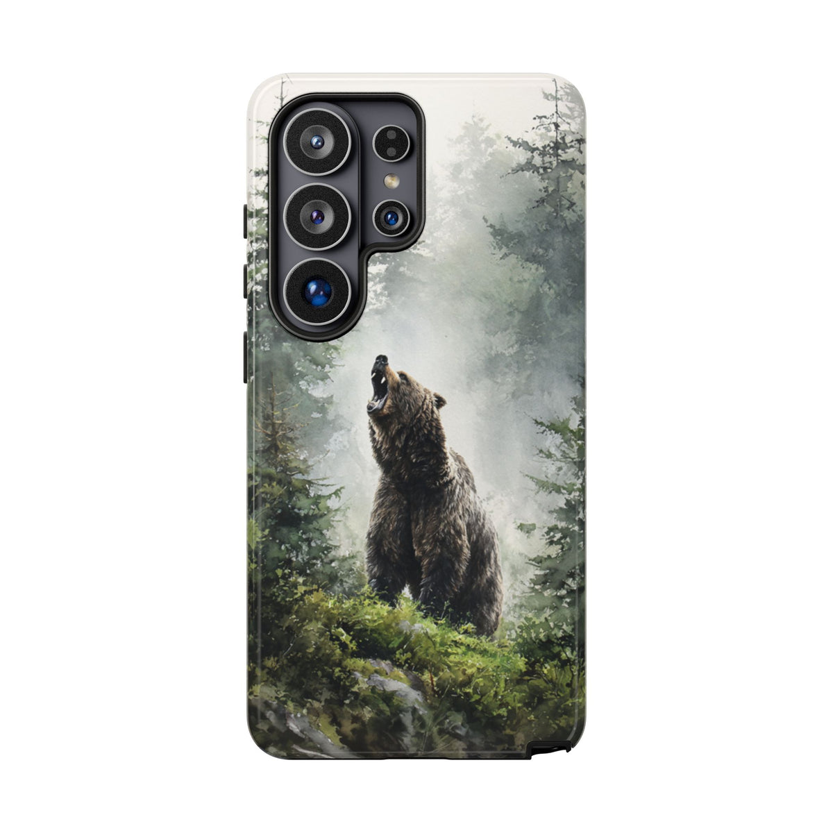 Forest Bear Tough Phone Case - Wilderness Wildlife Misty Woods Protective Cover for iPhone, Samsung Galaxy & Google Pixel