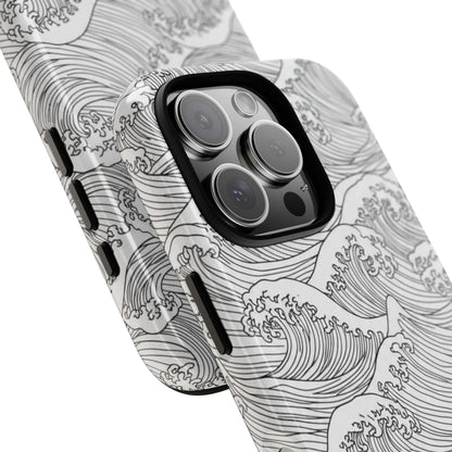 Minimalist ocean waves phone case for iPhone Samsung Google Pixel
