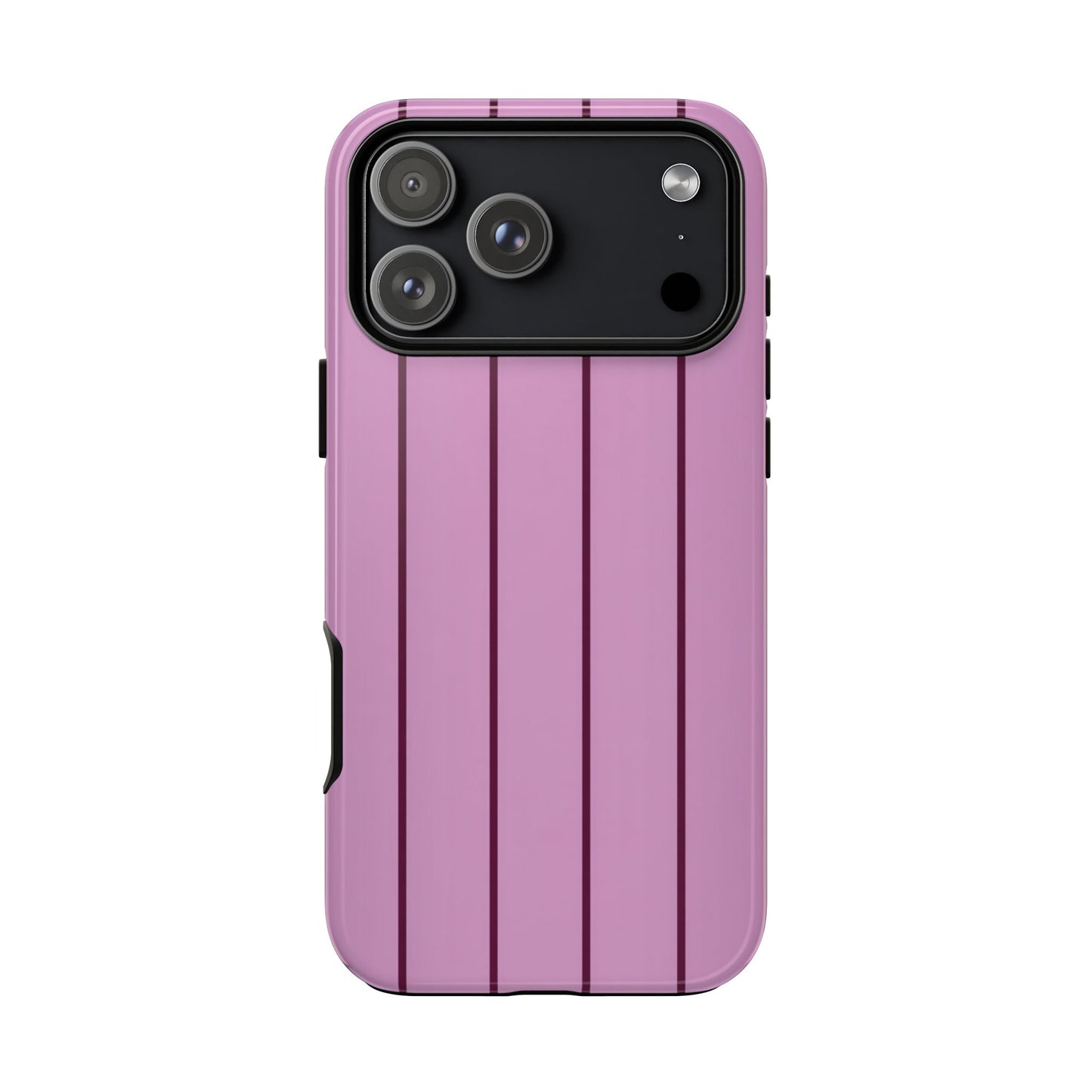 Pink gestreifte, robuste Handyhülle – Schlanker dualer Schutz für iPhone, Samsung Galaxy & Google Pixel