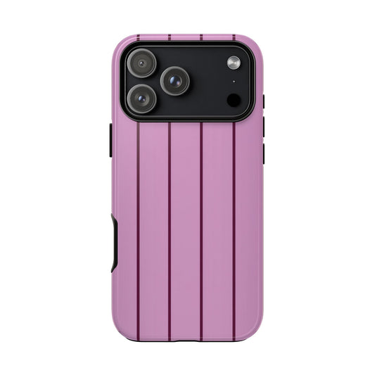 Pink gestreifte, robuste Handyhülle – Schlanker dualer Schutz für iPhone, Samsung Galaxy & Google Pixel