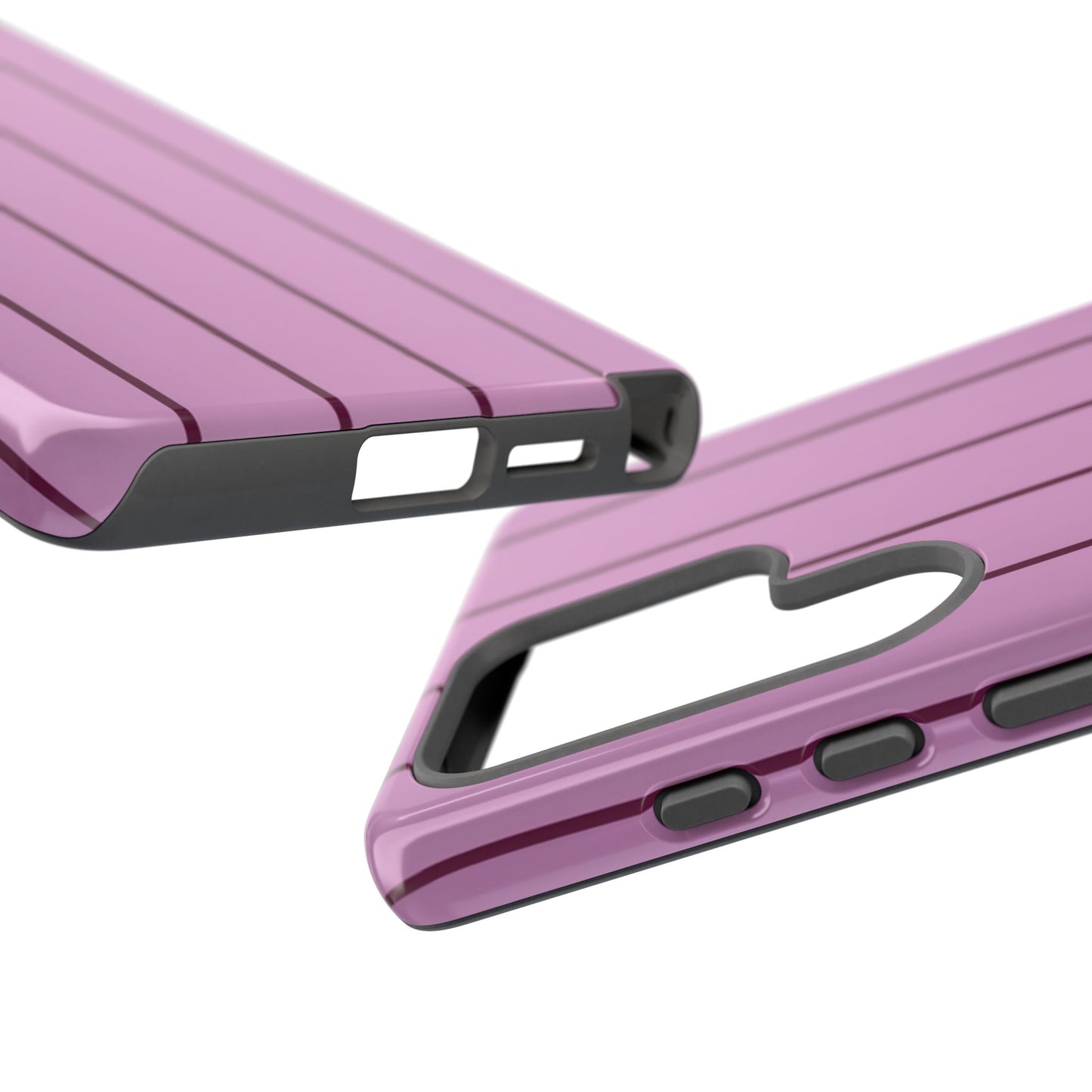 Pink gestreifte, robuste Handyhülle – Schlanker dualer Schutz für iPhone, Samsung Galaxy & Google Pixel