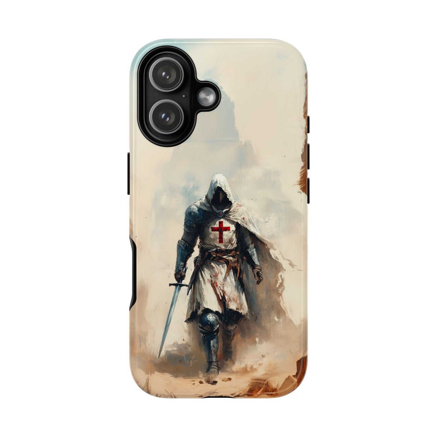 Medieval Crusader Phone Case - Knight with Sword Protective Tough Case for iPhone, Samsung Galaxy & Google Pixel