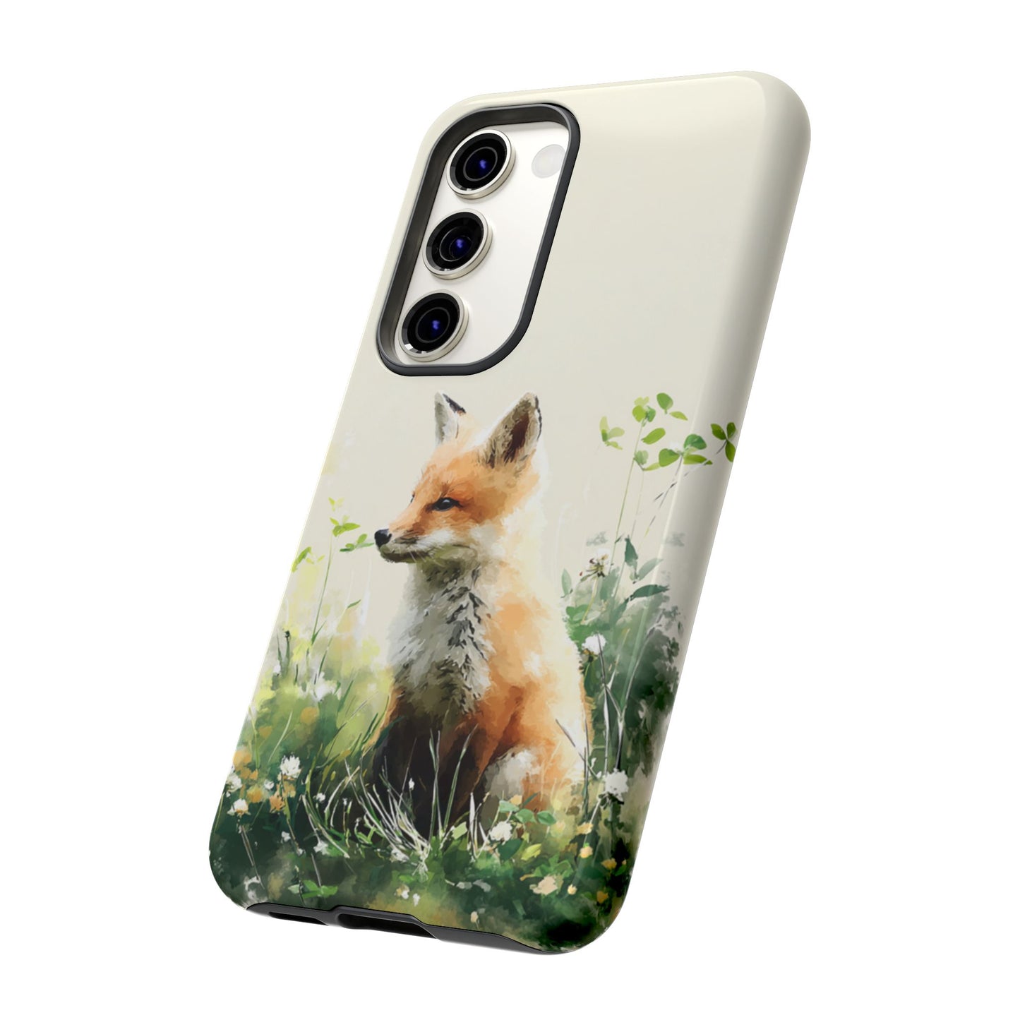 Fox in Wildflower phone case on Samsung Galaxy showing nature artwork
