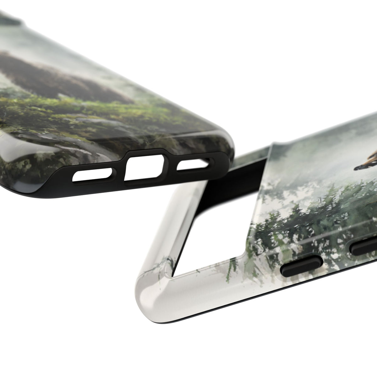 Forest Bear Tough Phone Case - Wilderness Wildlife Misty Woods Protective Cover for iPhone, Samsung Galaxy & Google Pixel