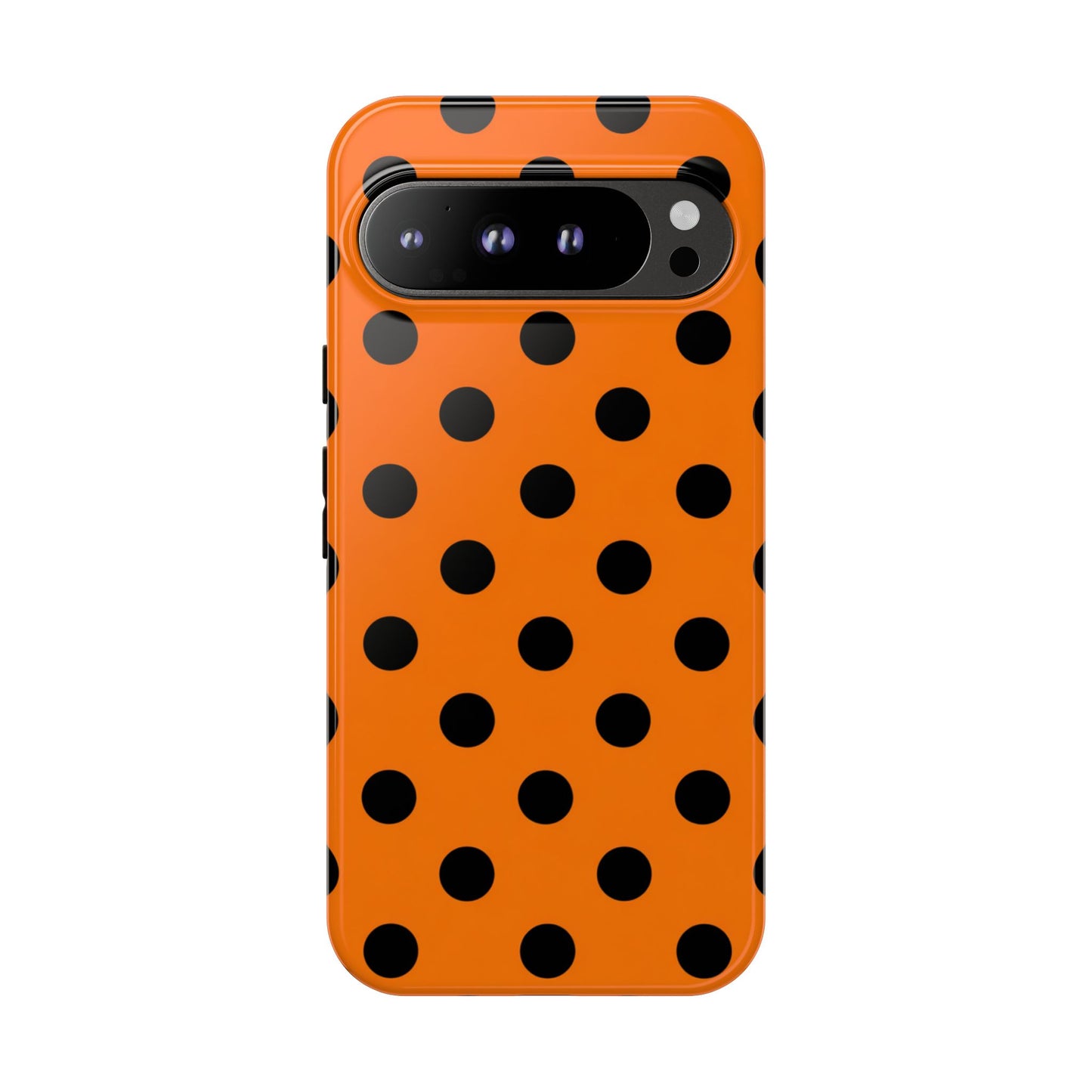 Orange Polka Dot Tough Phone Case - Dual-Layer Protection for All Phones