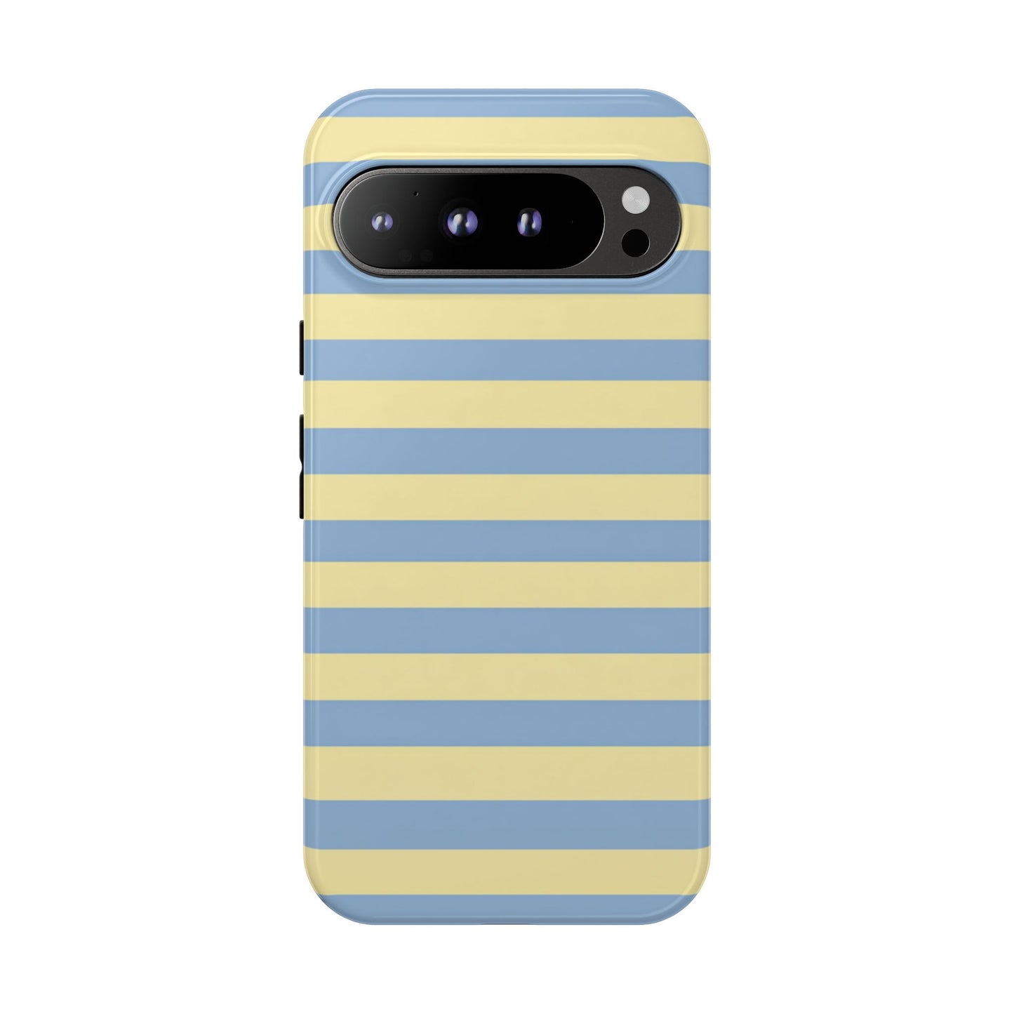 Bikini-Streifen Robuste Handyhülle - Himmelblau & Gelb Muster Abdeckung für iPhone, Samsung Galaxy & Google Pixel