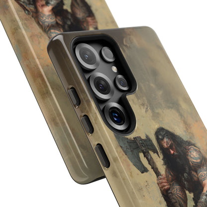 Norse warrior phone case with painterly museum-quality finish
