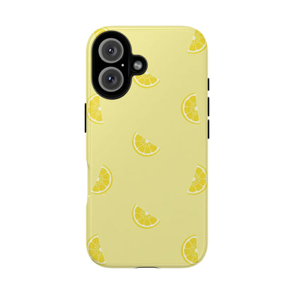 Funda resistente con diseño de rodajas de limón - Diseño retro de frutas amarillas para iPhone, Samsung Galaxy y Google Pixel