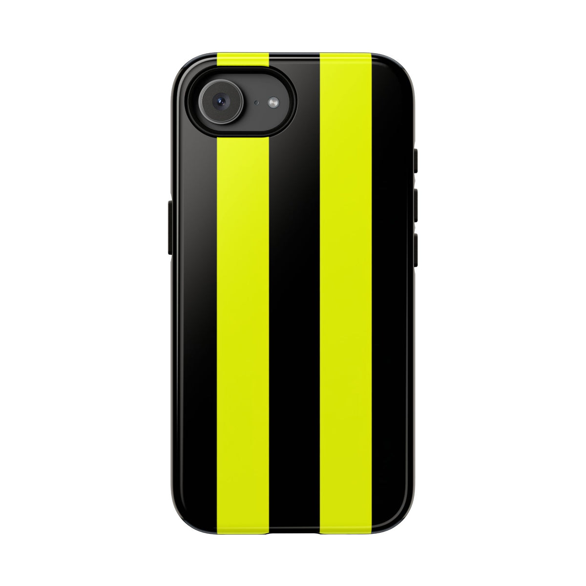 Coque de téléphone résistante à rayures de course jaunes et noires - Motif voiture de course automobile pour iPhone, Samsung Galaxy et Google Pixel