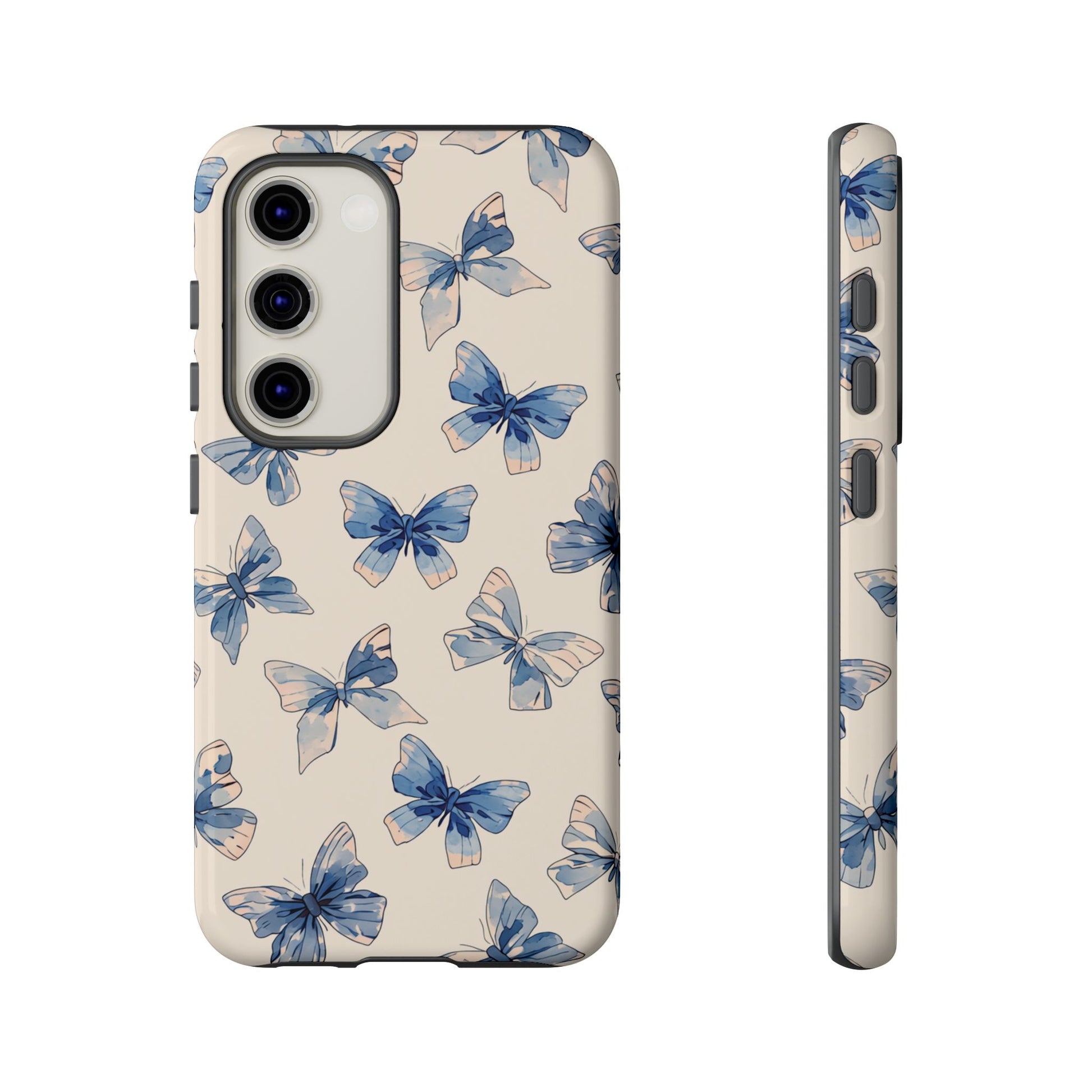Nature lover phone case - Soft watercolor butterflies with dual-layer protection for iPhone and Samsung Galaxy
