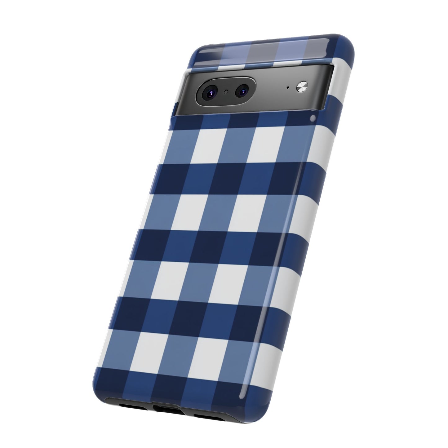 Blaues Büffelkaromuster-Handyhülle - Klassische karierte Schutzhülle für iPhone, Samsung Galaxy & Google Pixel