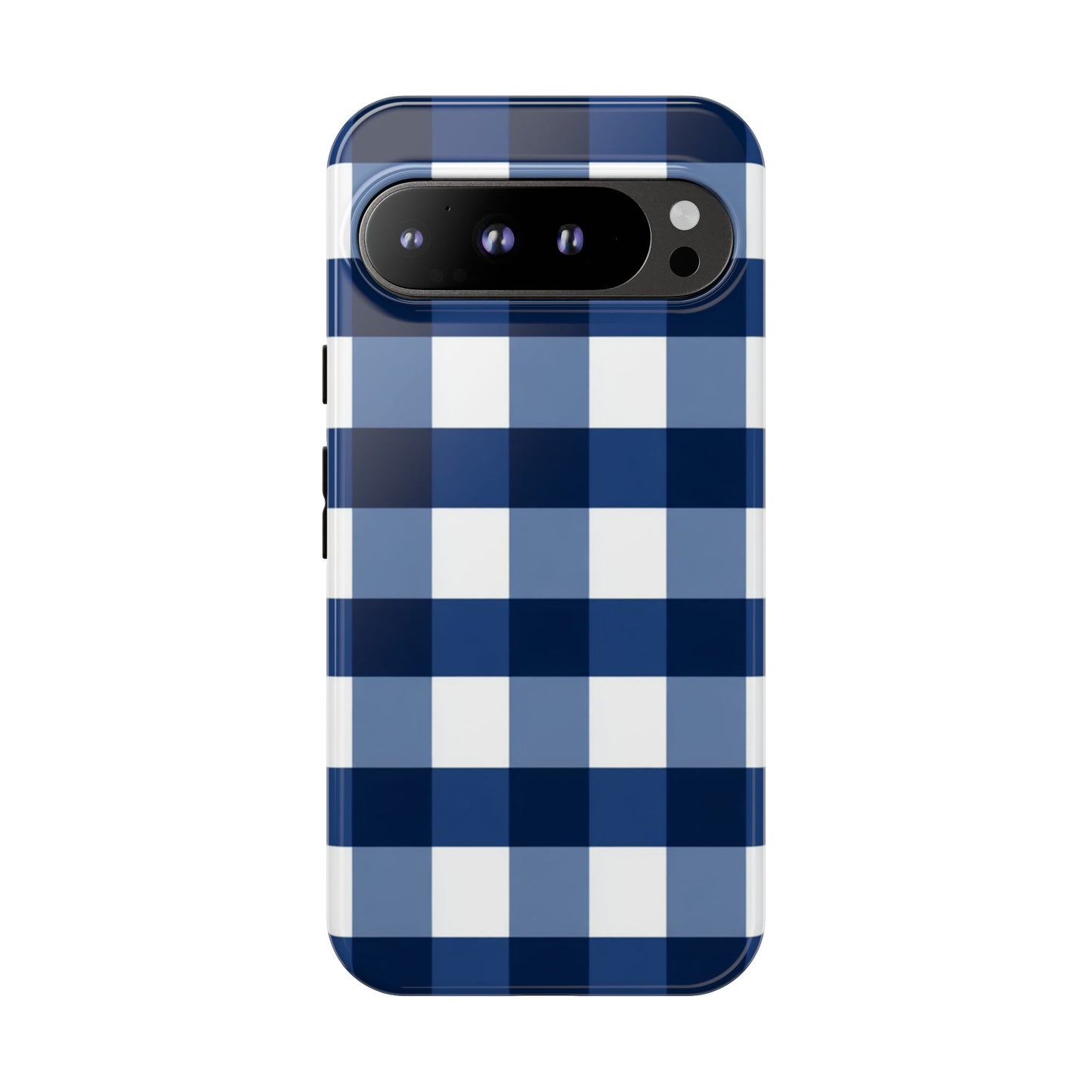 Blaues Büffelkaromuster-Handyhülle - Klassische karierte Schutzhülle für iPhone, Samsung Galaxy & Google Pixel