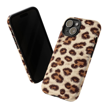 Faux fur leopard print protective case for Google Pixel phones
