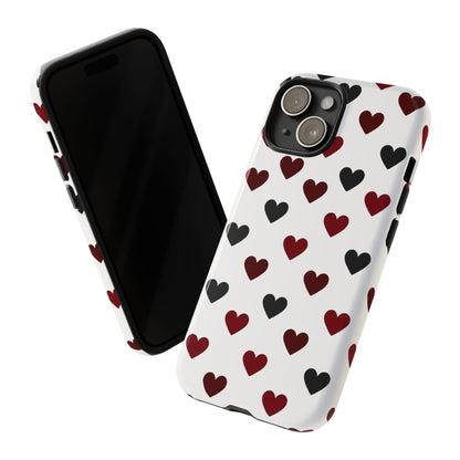 Romantic gift phone case with hearts - Full-wrap artwork with impact resistance and precise cutouts
