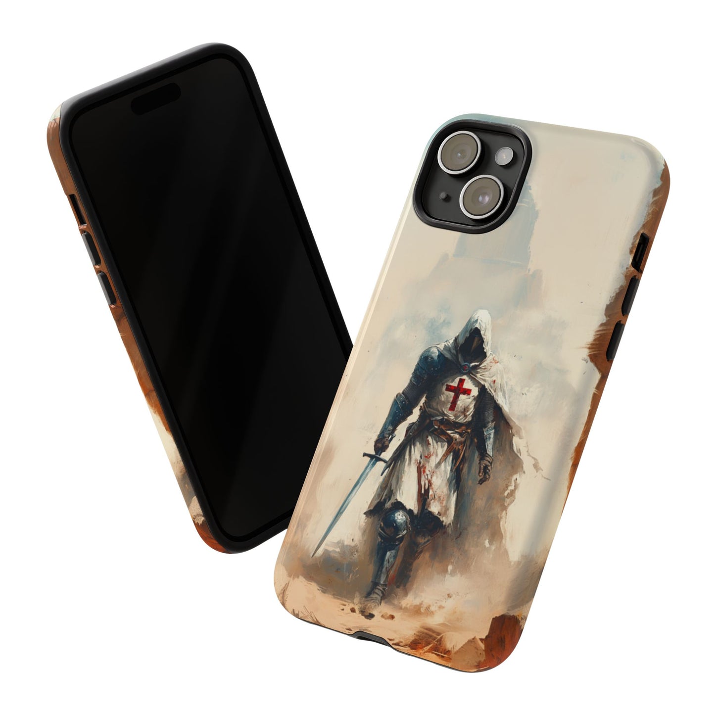 Medieval Crusader Phone Case - Knight with Sword Protective Tough Case for iPhone, Samsung Galaxy & Google Pixel
