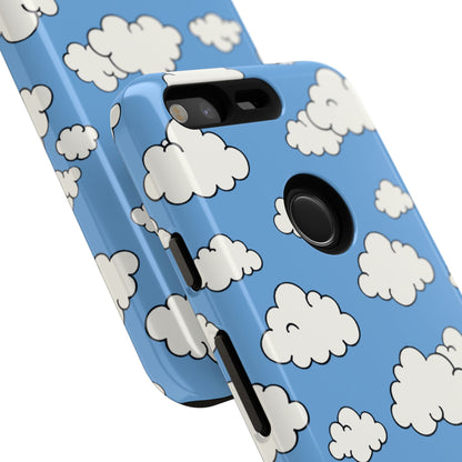Cute cloud design protective phone case with polycarbonate shell and TPU silicone liner

