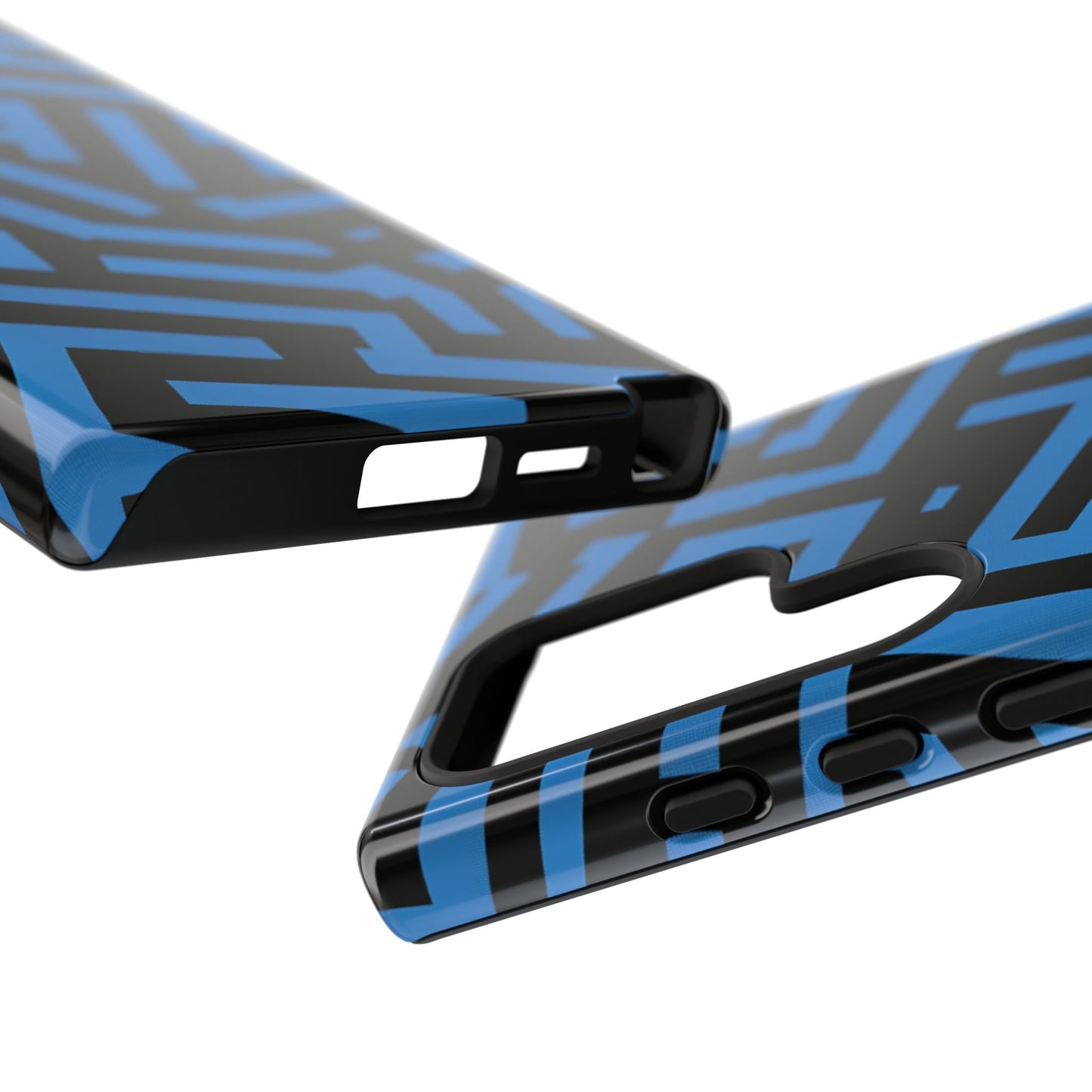 Blue Maze Robuste Handyhülle – Schutzhülle mit geometrischem Kobaltmuster für iPhone, Samsung Galaxy & Google Pixel