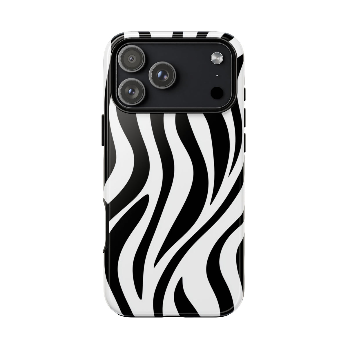Coque de téléphone résistante à motif zèbre - Coque de protection noire et blanche à motif animal pour iPhone, Samsung Galaxy et Google Pixel