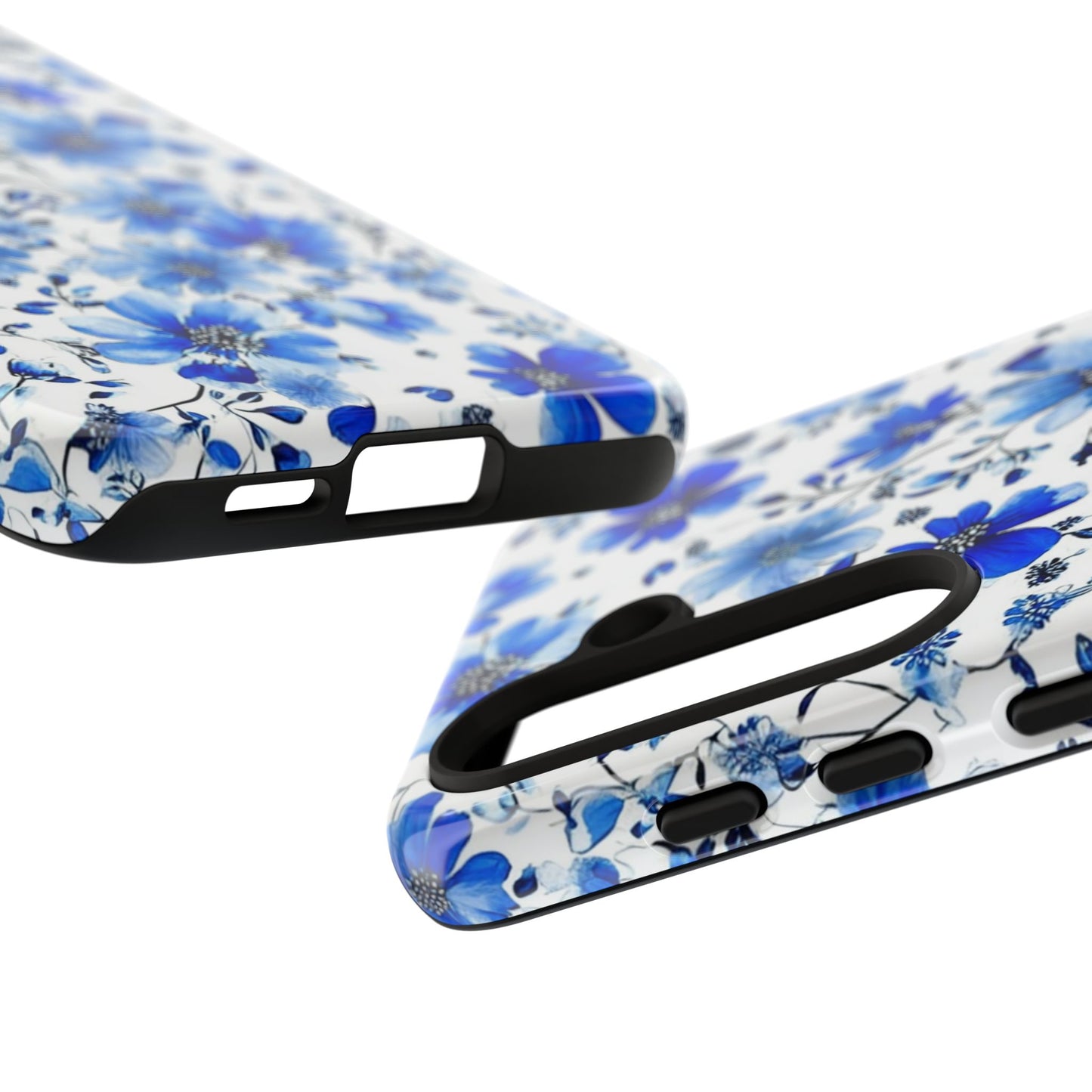 Blaue Aquarell Blumen Robuste Handyhülle – Schlanke Schutzhülle für iPhone, Samsung Galaxy & Google Pixel