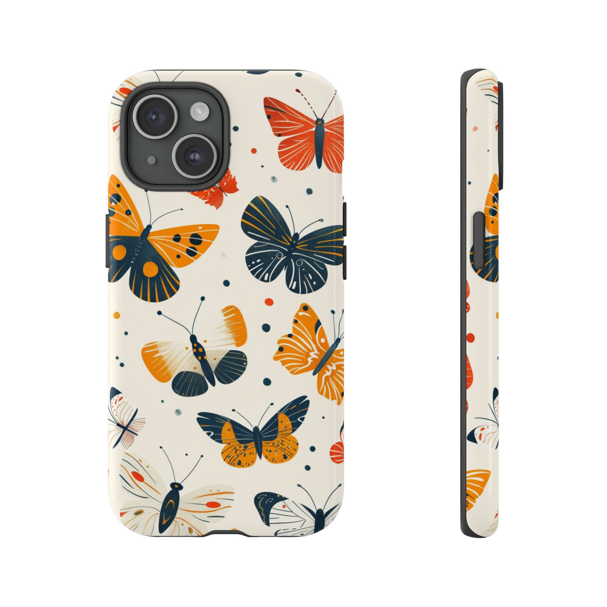 Bohemian butterfly phone case with eclectic color scheme
