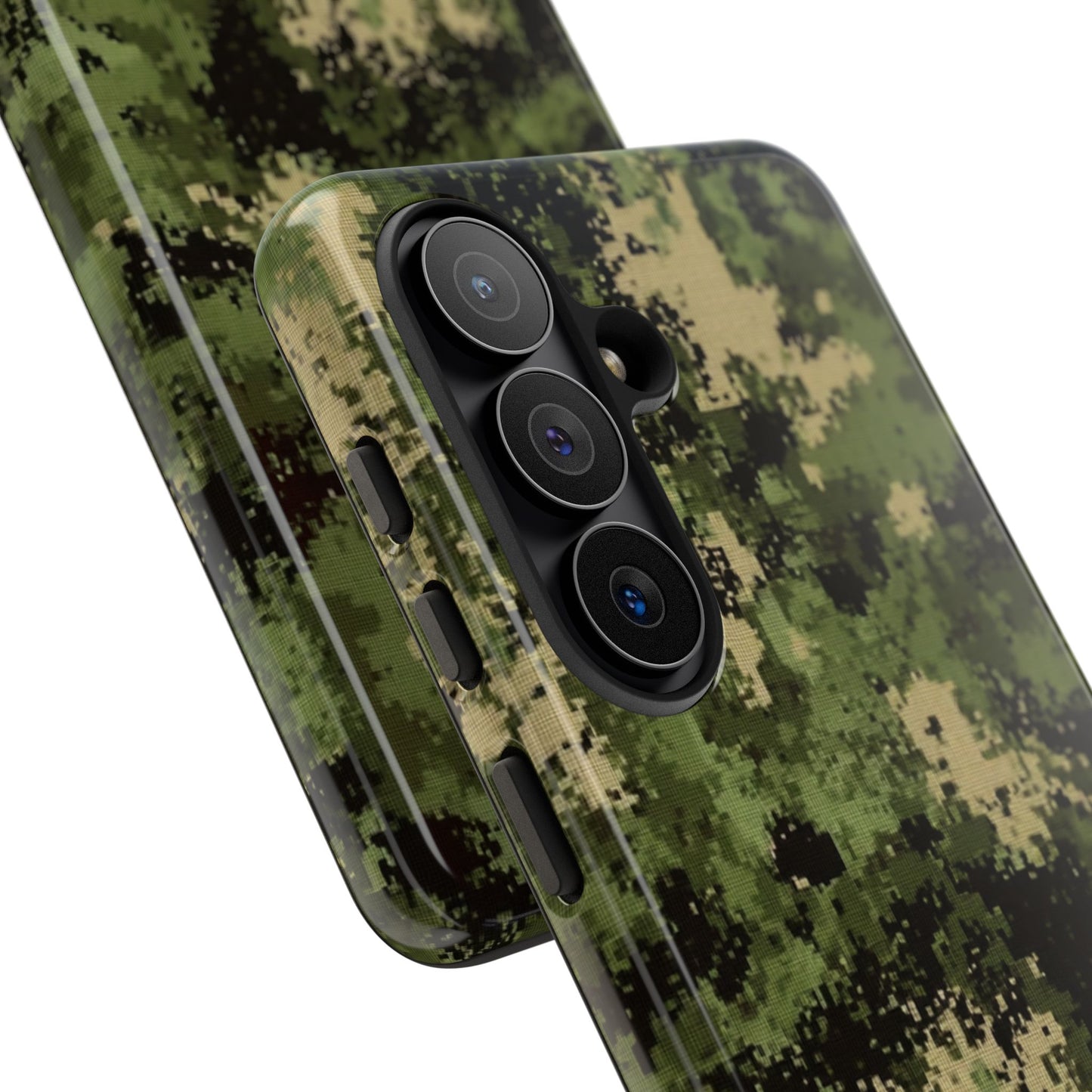 Military green camo protective phone case – dual-layer cover for iPhone, Samsung & Google Pixel
