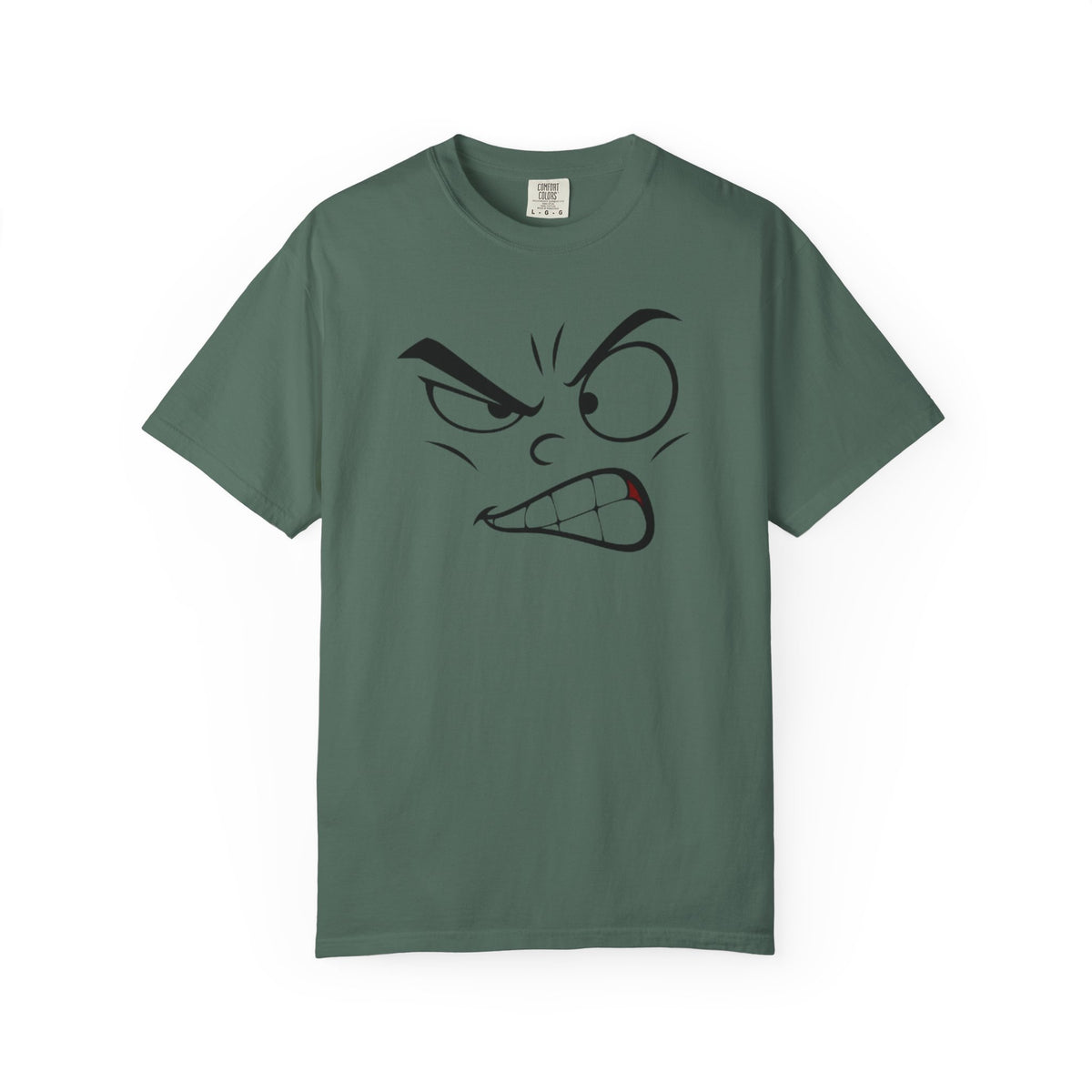 Angry Face Graphic T-Shirt – Unisex Garment-Dyed Cotton Tee