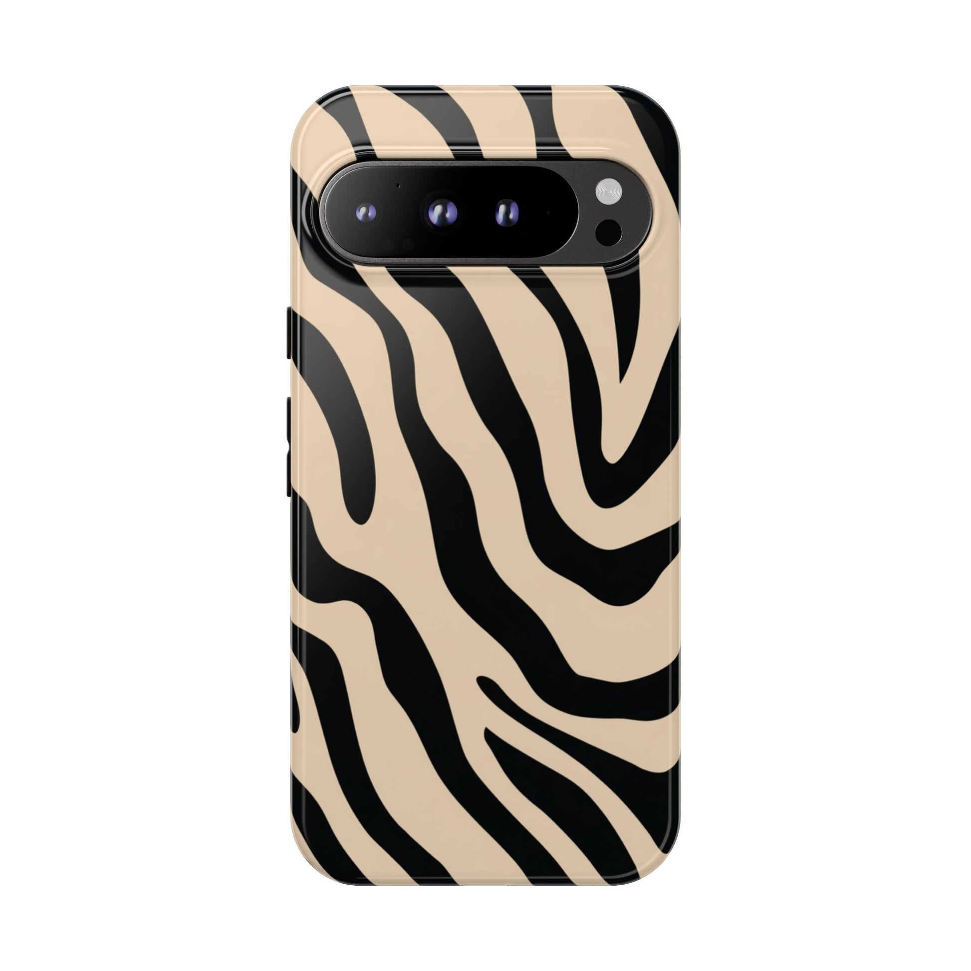 Bold zebra stripe phone case - glossy finish with UV-protected print
