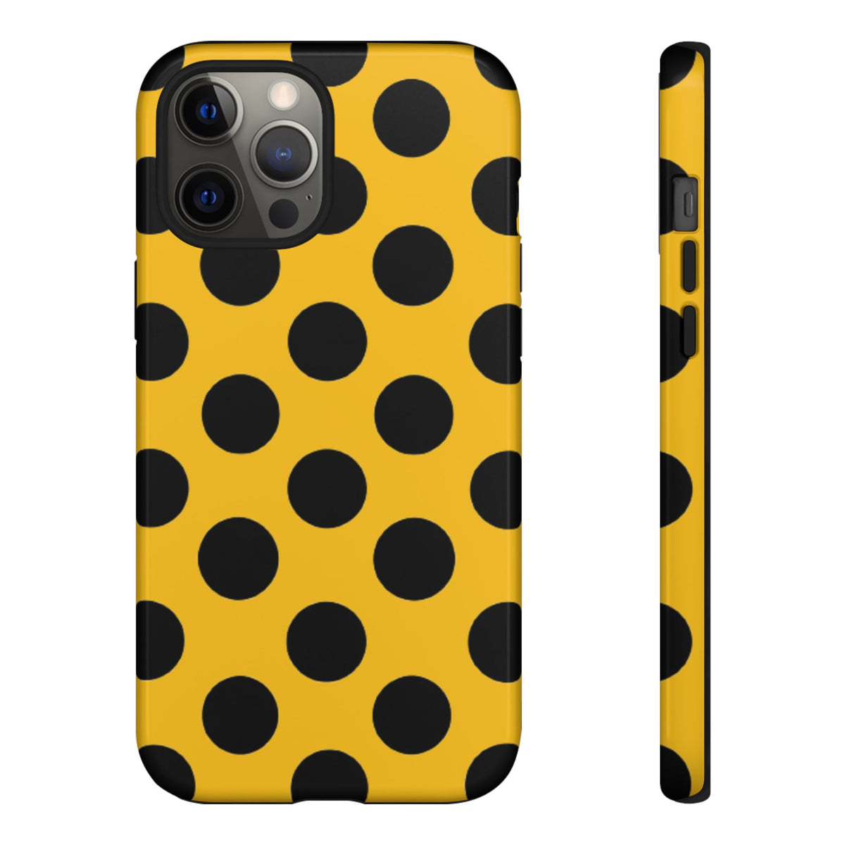 Gelb-schwarze gepunktete Handyhülle | Retro-Schutzhülle für iPhone Samsung Google Pixel