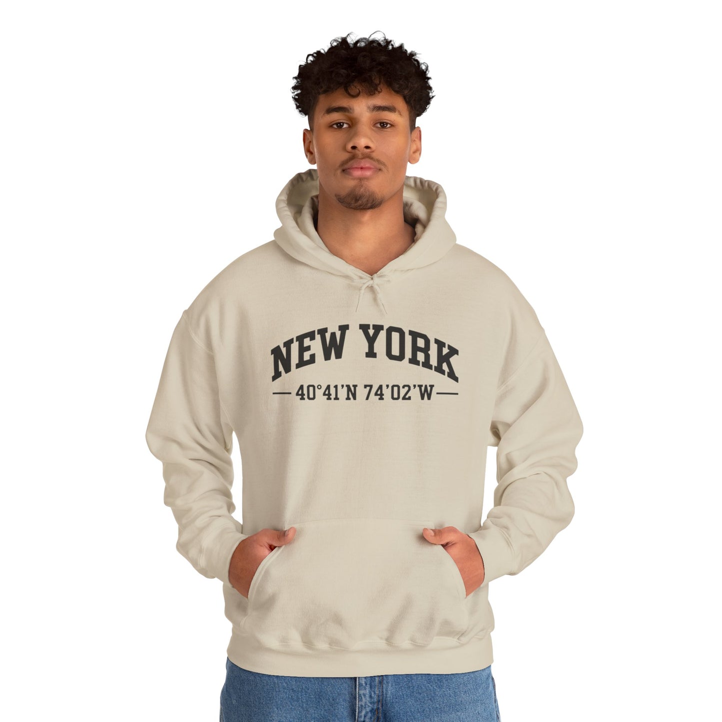 New York Coordinates Hoodie – City Graphic Sweatshirt