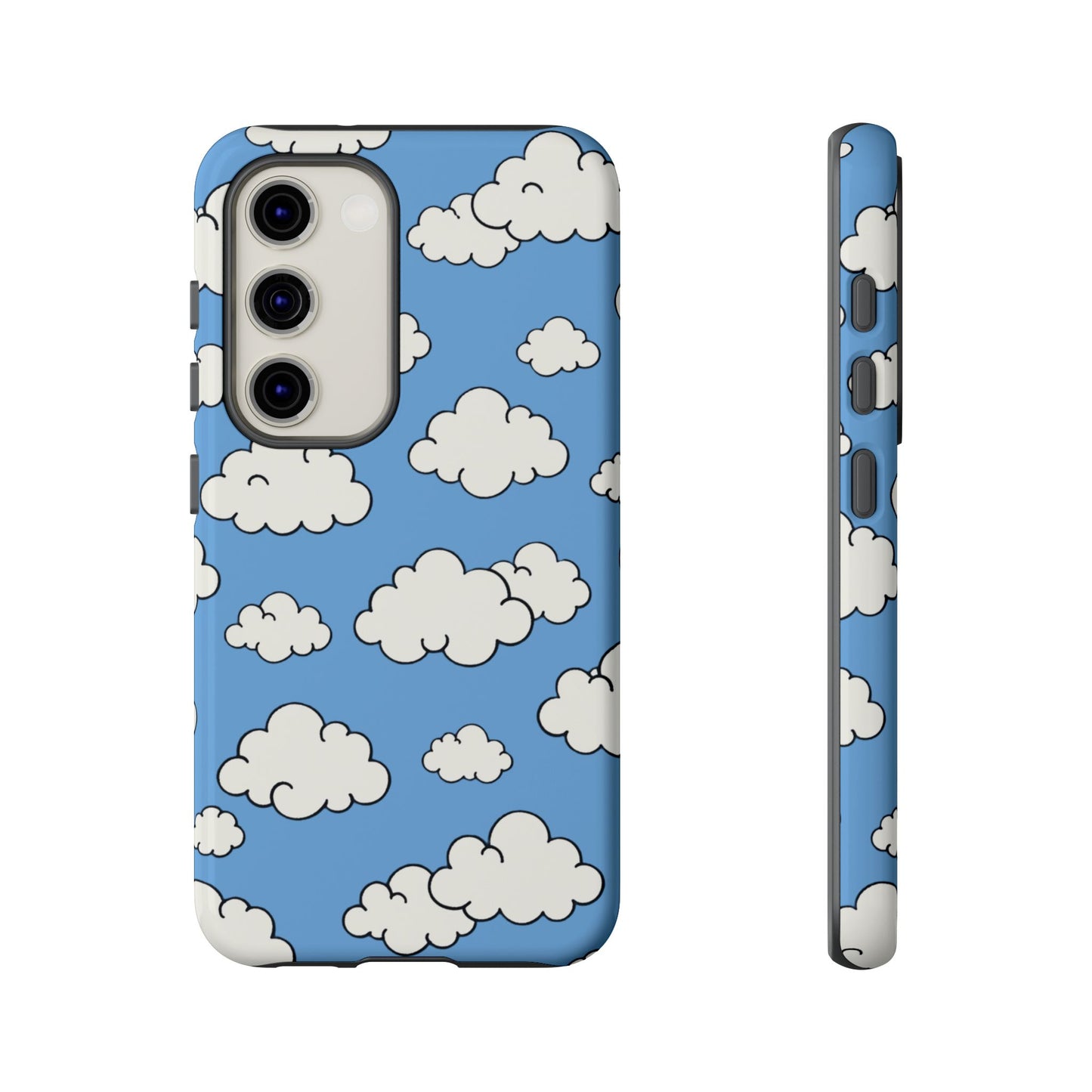 Premium cloud pattern phone cover with fade resistant UV print technology
