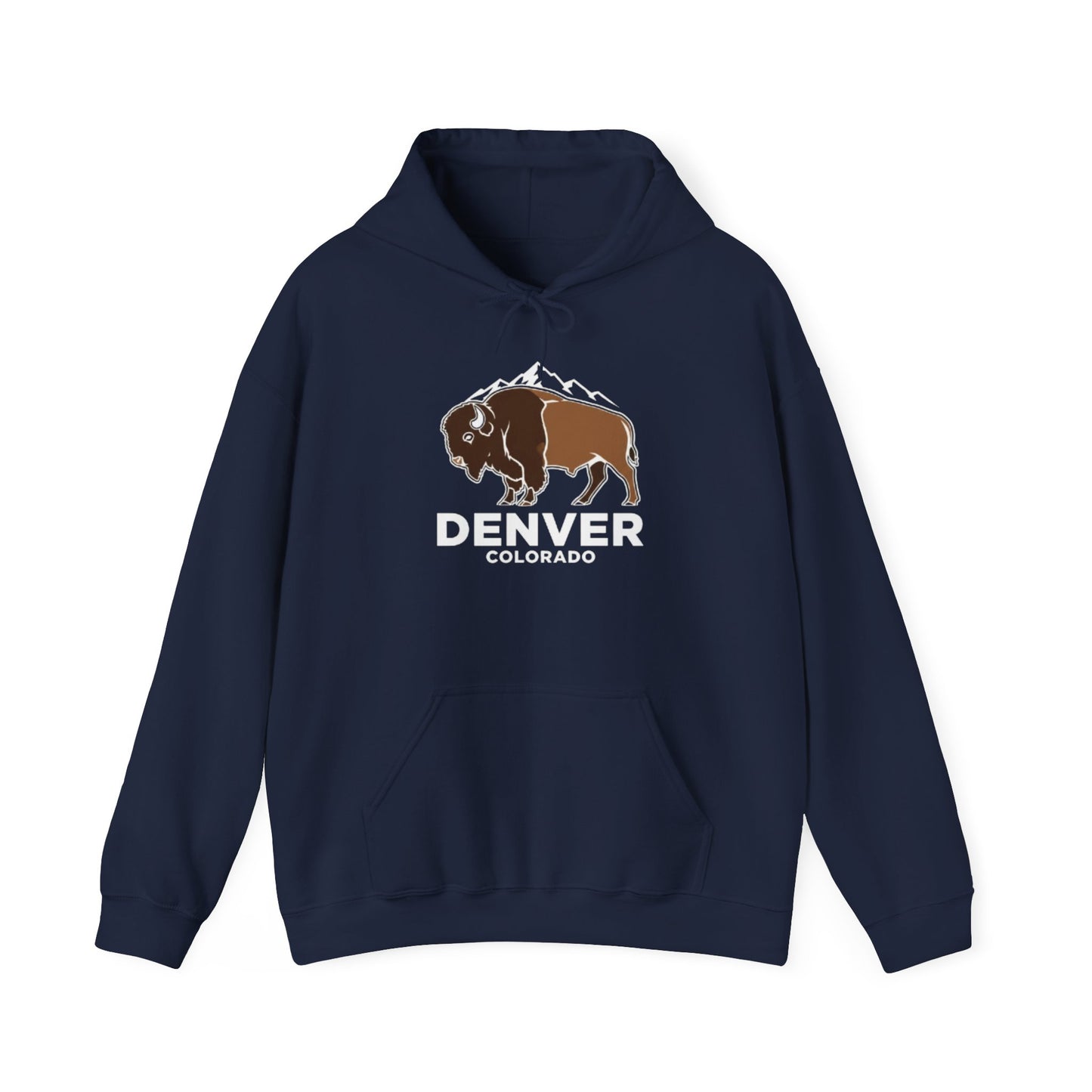 Denver Colorado Hoodie – Bison & Mountain Graphic Pullover