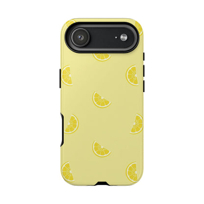 Funda resistente con diseño de rodajas de limón - Diseño retro de frutas amarillas para iPhone, Samsung Galaxy y Google Pixel