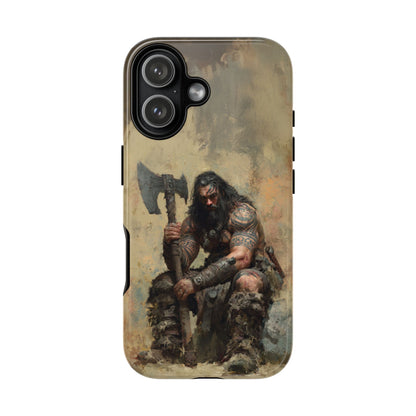 Viking Axe Warrior dual-layer protective phone case
