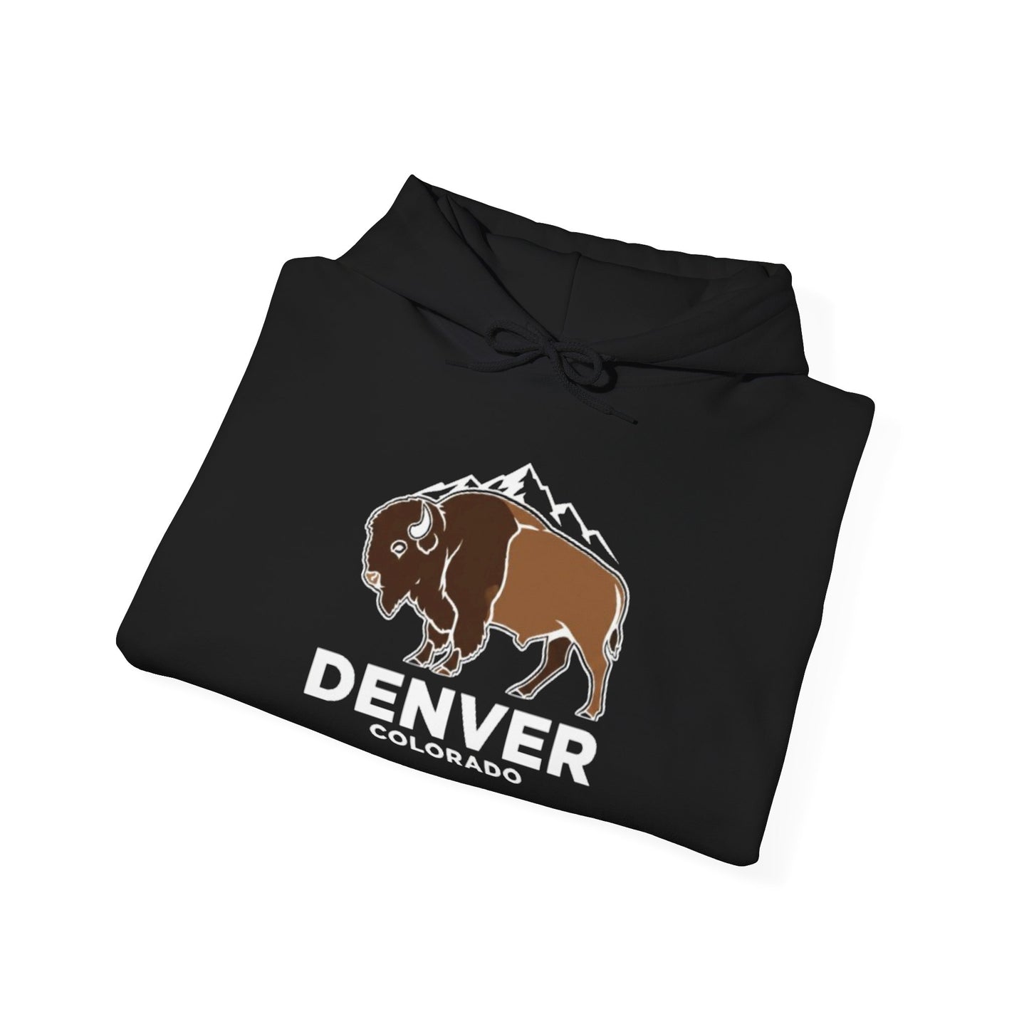 Denver Colorado Hoodie – Bison & Mountain Graphic Pullover