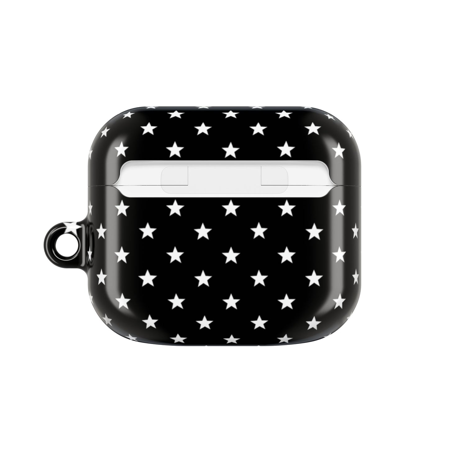 Black white starry AirPods case – slim polycarbonate hard shell with glossy full-wrap print
