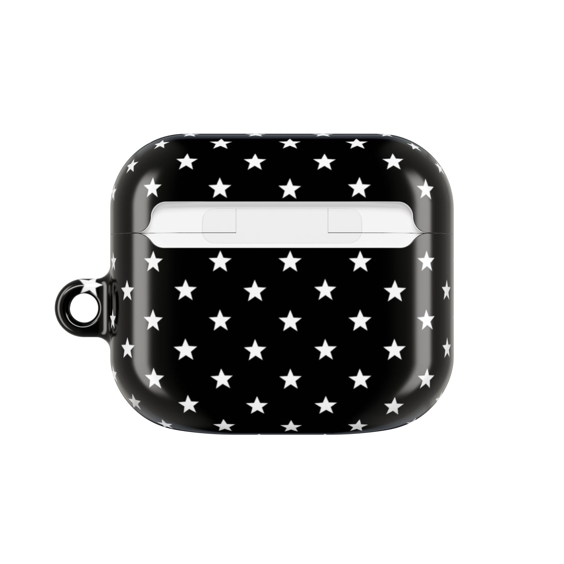 Black white starry AirPods case – slim polycarbonate hard shell with glossy full-wrap print
