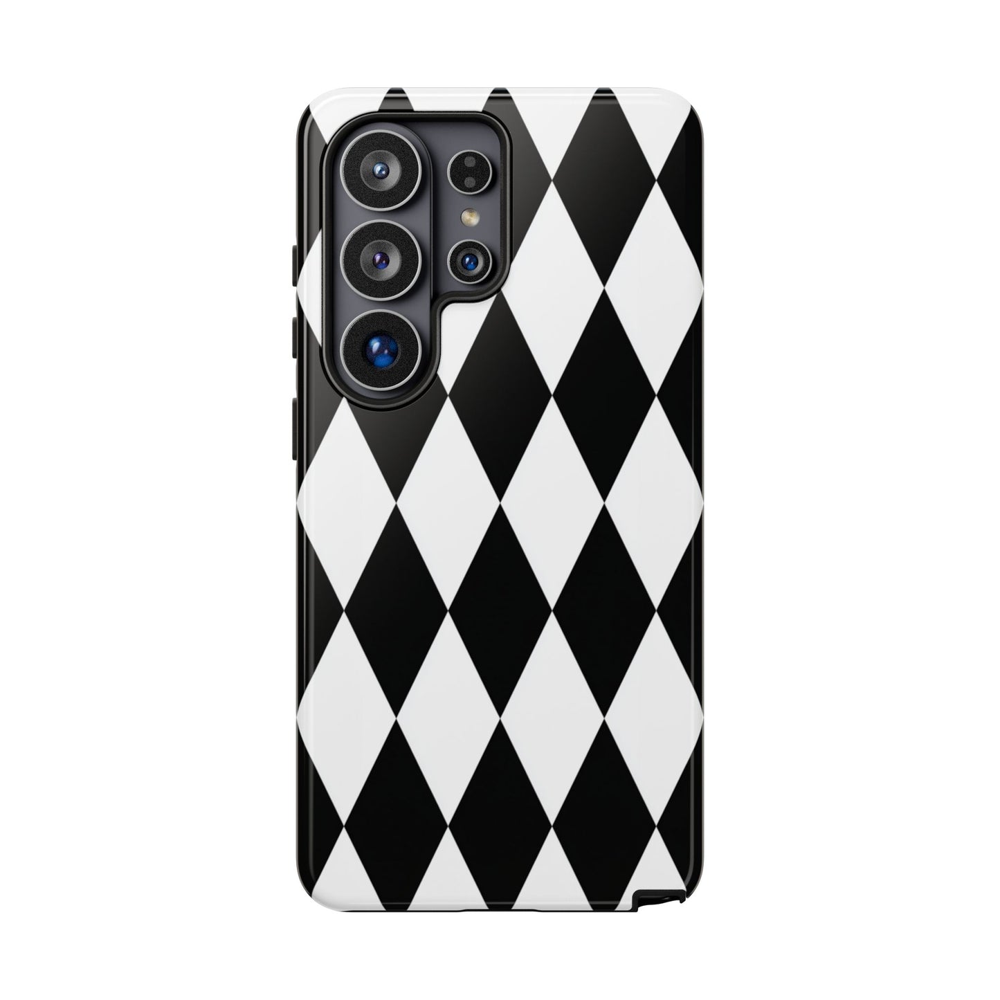 Handyhülle "Schwarz-Weißes Harlekin-Rautenmuster" für iPhone, Samsung Galaxy & Google Pixel