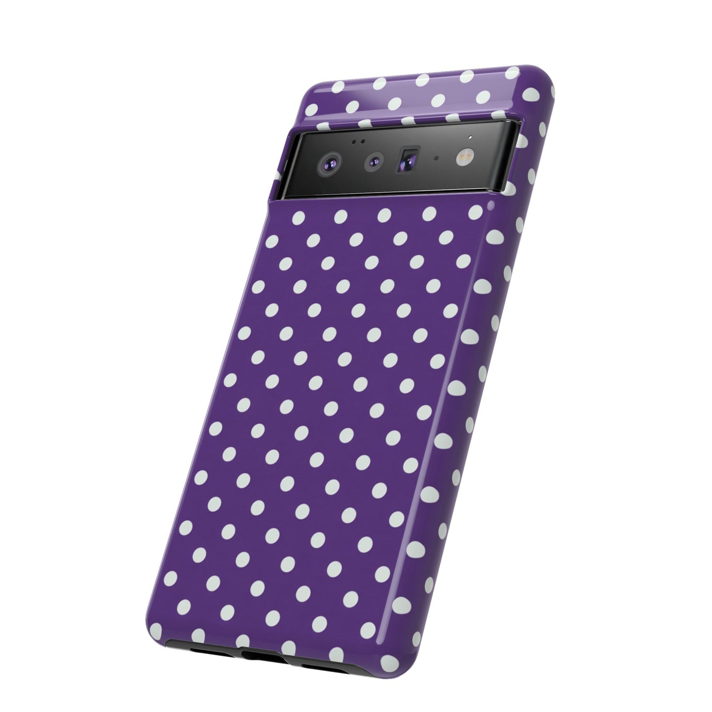 Lila Tupfen Robuste Handyhülle - Retro Violett Punkte Schutzhülle für iPhone, Samsung Galaxy & Google Pixel