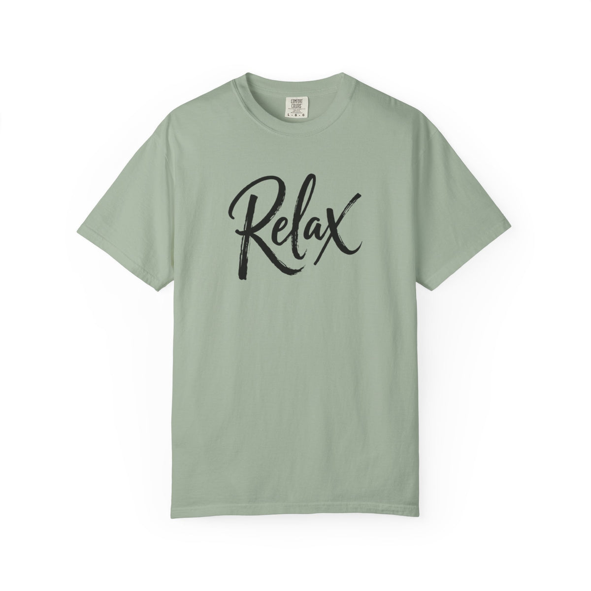 Relax Script T-Shirt – Garment-Dyed Graphic Tee for Women & Men