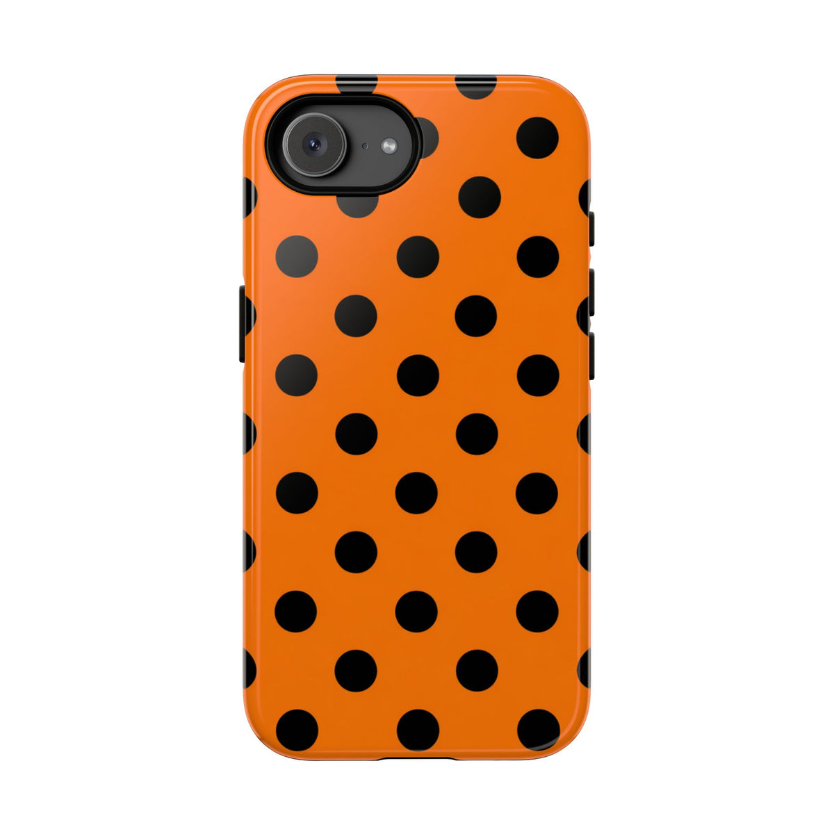 Coque de téléphone résistante à pois orange - Protection double couche pour tous les téléphones