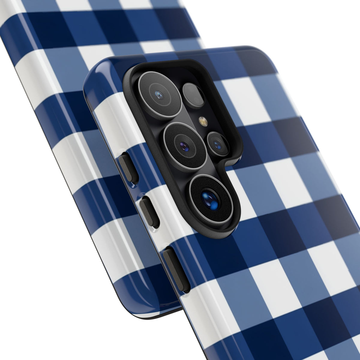 Étui de téléphone à carreaux bleu Buffalo - Coque à motif à carreaux classique pour iPhone, Samsung Galaxy et Google Pixel
