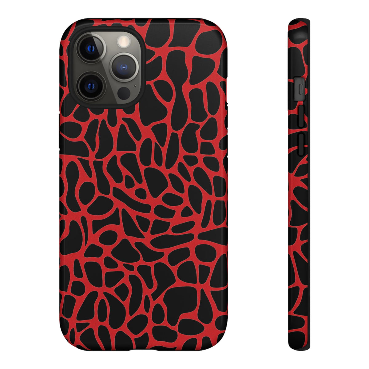 Coque de téléphone résistante à motif girafe rouge et noire - Coque de protection audacieuse avec motif animal pour iPhone, Samsung Galaxy et Google Pixel