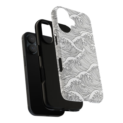 Dual-layer Japanese wave pattern phone case
