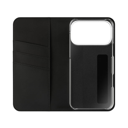 Retro brown polka dot wallet phone case made from cruelty-free faux leather with D-ring attachment
