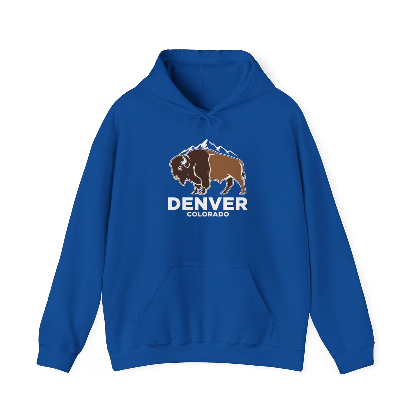 Denver Colorado Hoodie – Bison & Mountain Graphic Pullover