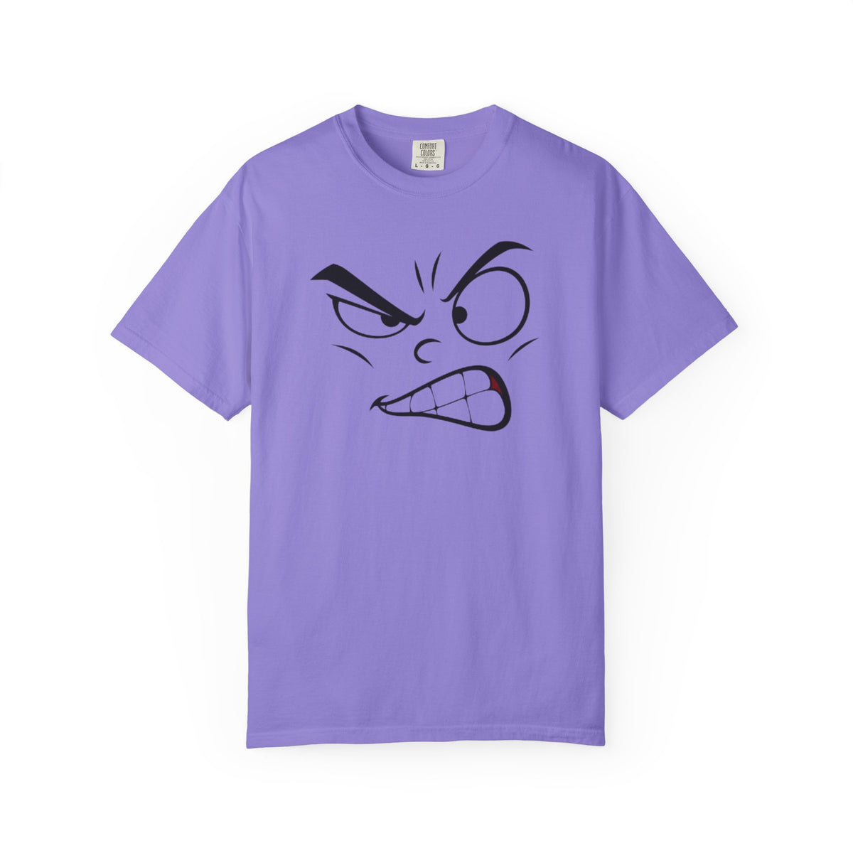 Angry Face Graphic T-Shirt – Unisex Garment-Dyed Cotton Tee