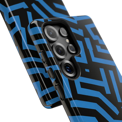 Cobalt blue abstract pattern phone cover for iPhone Samsung Pixel
