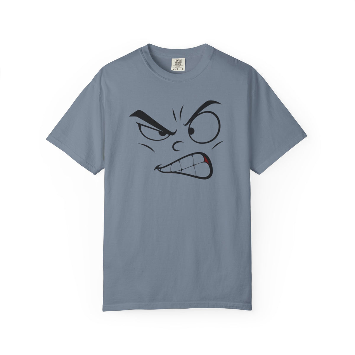 Angry Face Graphic T-Shirt – Unisex Garment-Dyed Cotton Tee