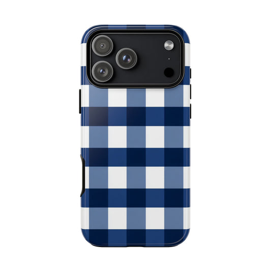 Blaues Büffelkaromuster-Handyhülle - Klassische karierte Schutzhülle für iPhone, Samsung Galaxy & Google Pixel